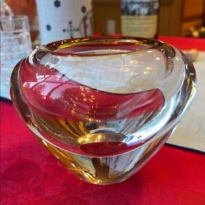 Elegant Waterford Vase with Gold Accents, candle holder , votive , stamped
